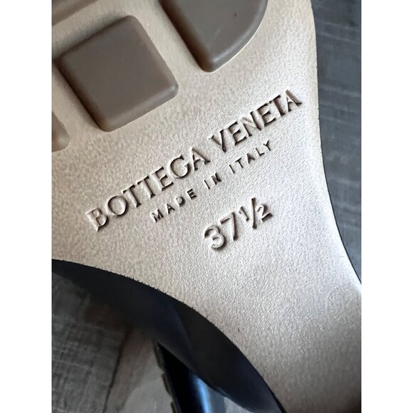 BOTTEGA VENETA Gloss black Leather Wedge Pumps heels size 37.5 - Picture 9 of 11